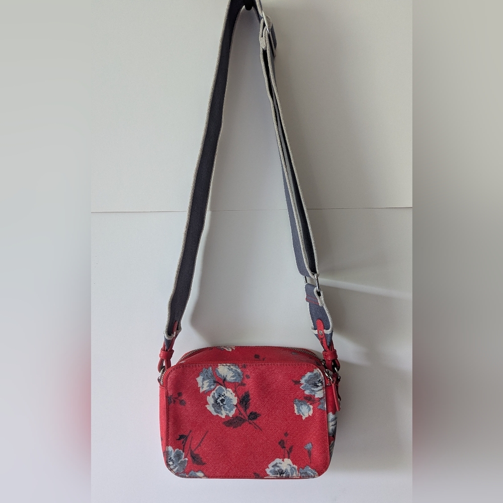 Cath Kidston Red Floral Crossbody Bag Wide Adjustable Strap - Picture 6 of 15